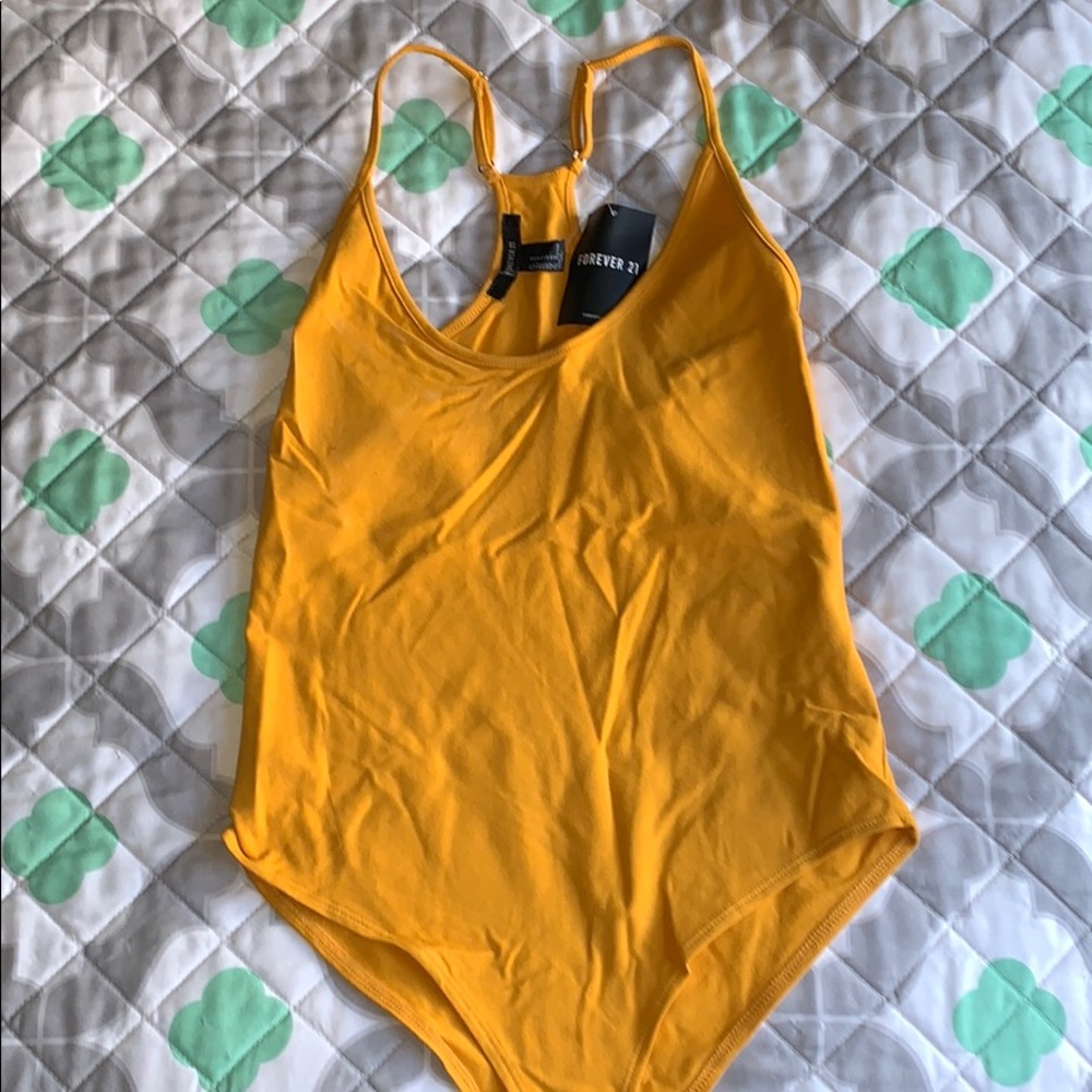 Forever 21 Yellow Bodysuit